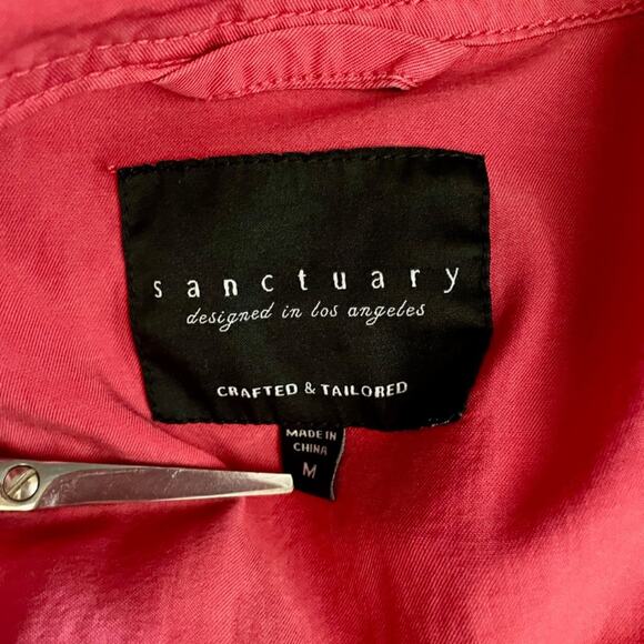 Sanctuary Drawstring Zipper Jacket Garnet Rose Lightweight Casual Size Medium - Picture 6 of 11